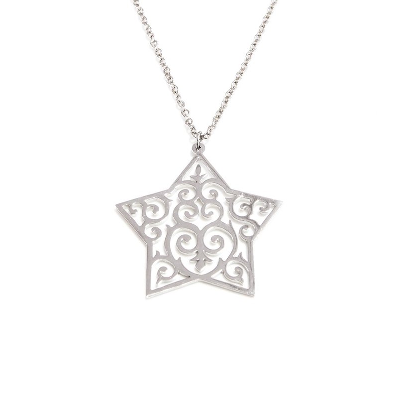 Decorative pattern in star shape pendant - 項鍊 - 其他金屬 銀色