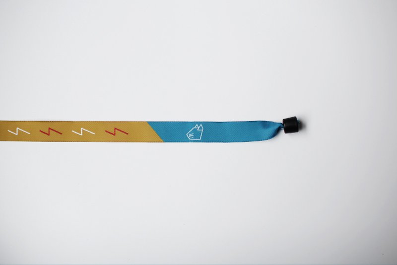 芥末黃x藍 閃電線 輕巧簡易 可調整 安全扣 貓項圈 交換禮物 - 項圈/牽繩 - 繡線 黃色