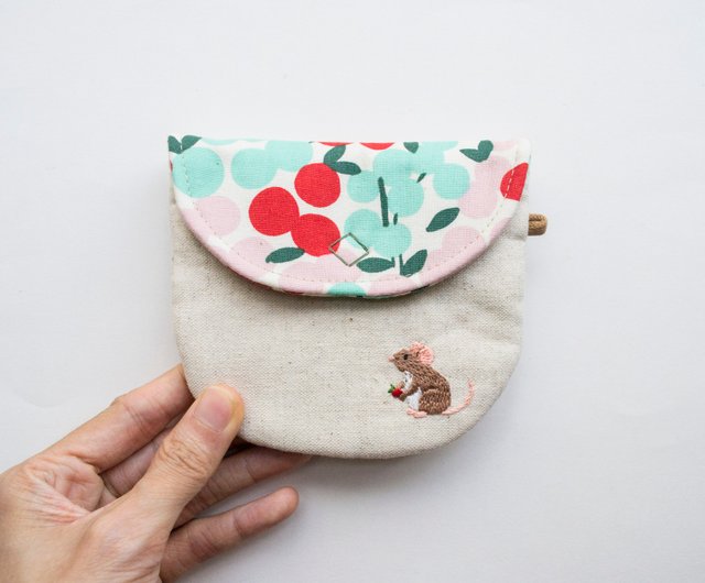鼠 野ネズミ 刺繍リネンおしっこポーチ - ショップ Momshoo