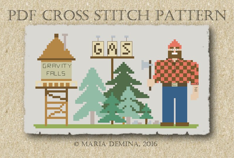 Gravity Falls Opening Titles Parody PDF cross stitch pattern - 手工藝教學/工具書 - 其他材質 