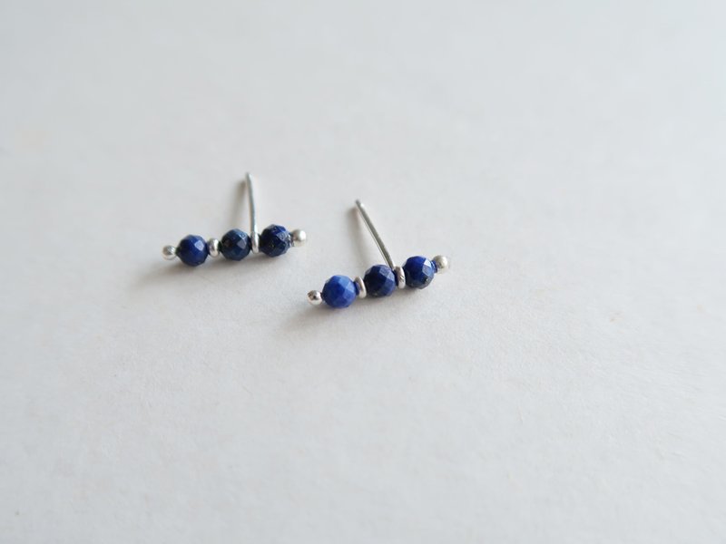 925 Silver Lapis Lazuli Earrings Ear Clips - Earrings & Clip-ons - Sterling Silver Blue