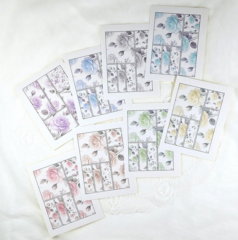 Rose Label Sticker Decor - สติกเกอร์ - กระดาษ หลากหลายสี