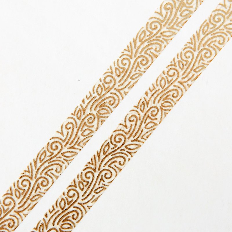 Gold Rivendell 10mm x 10m washi tape - Gold Foil Vine Ornament - Swedish Design - มาสกิ้งเทป - กระดาษ สีทอง