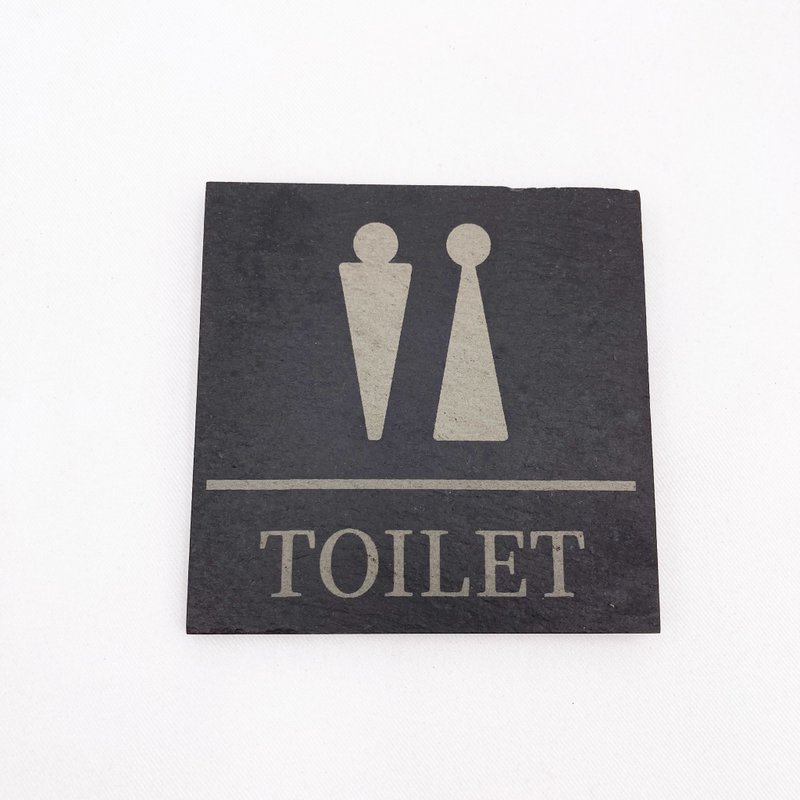 Toilet sign, toilet sign, dressing room, public sign, toilet store sign - Wall Décor - Stone Black