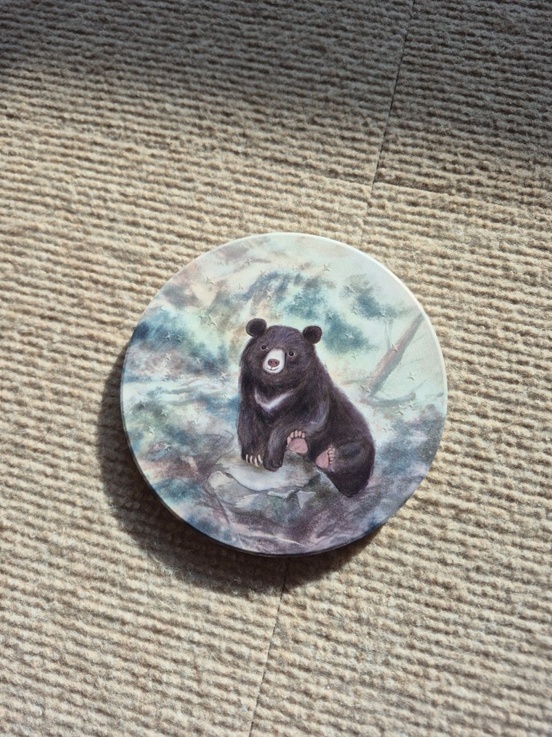 Embossed Ceramic Coaster - Formosan Black Bear - Coasters - Pottery 