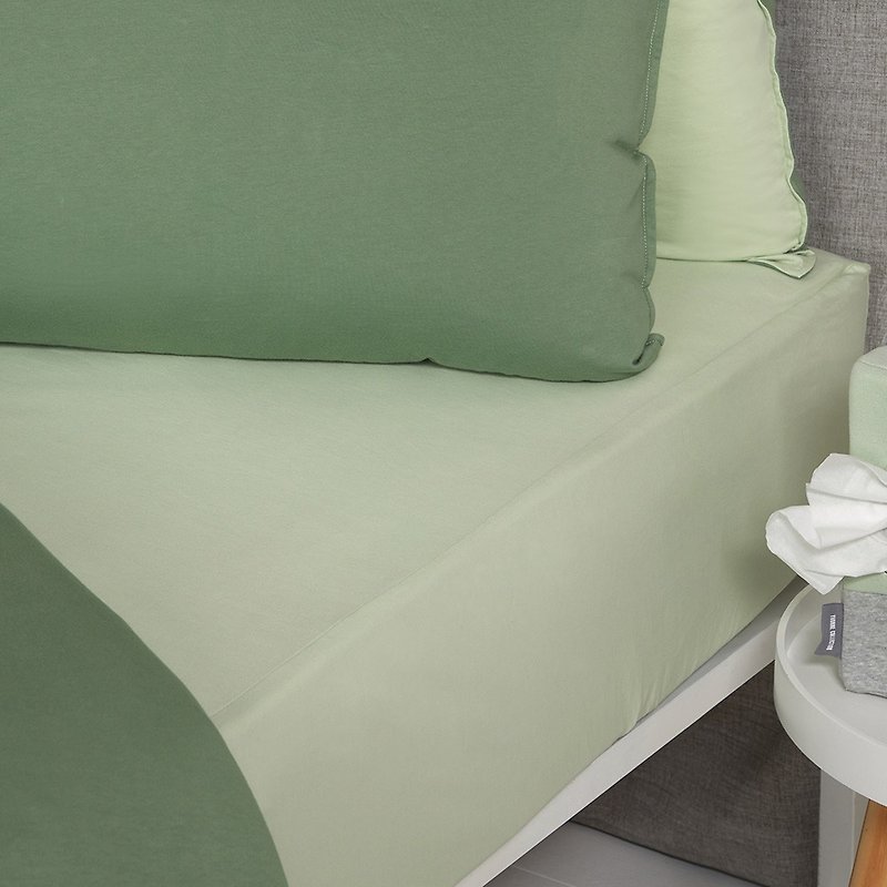 純棉素面加大床包-淺蘆薈綠 - 寢具/床單/被套 - 棉．麻 綠色