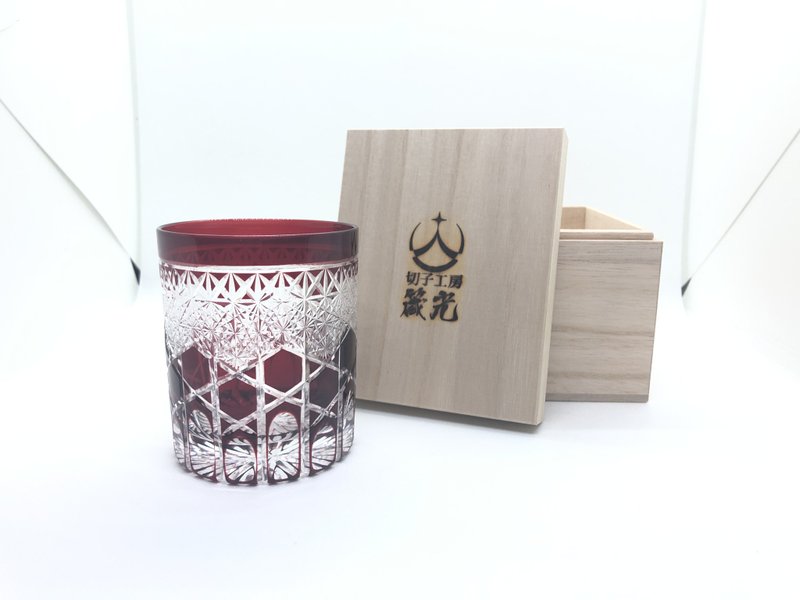 伝統三種ロックグラス - 玻璃杯 - 玻璃 紅色