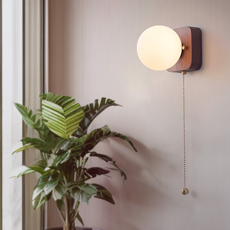 大正復古洋風 北美黑胡桃木壁燈 原木手作 色溫三段切換 420LW - 燈具/燈飾 - 木頭 咖啡色