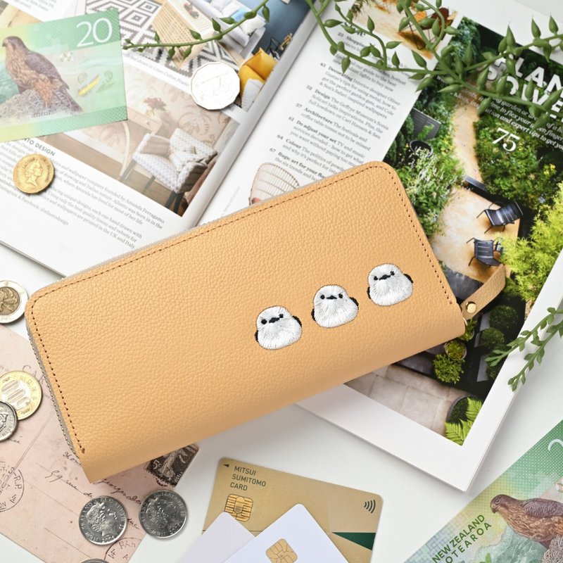 じゃばら式 ロングウォレット 【 シュリンクレザー 刺繍 】長財布 本革 姫路レザー HW43K - 財布 - 革 イエロー