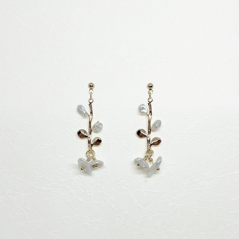 branch earrings - ต่างหู - โลหะ สีทอง