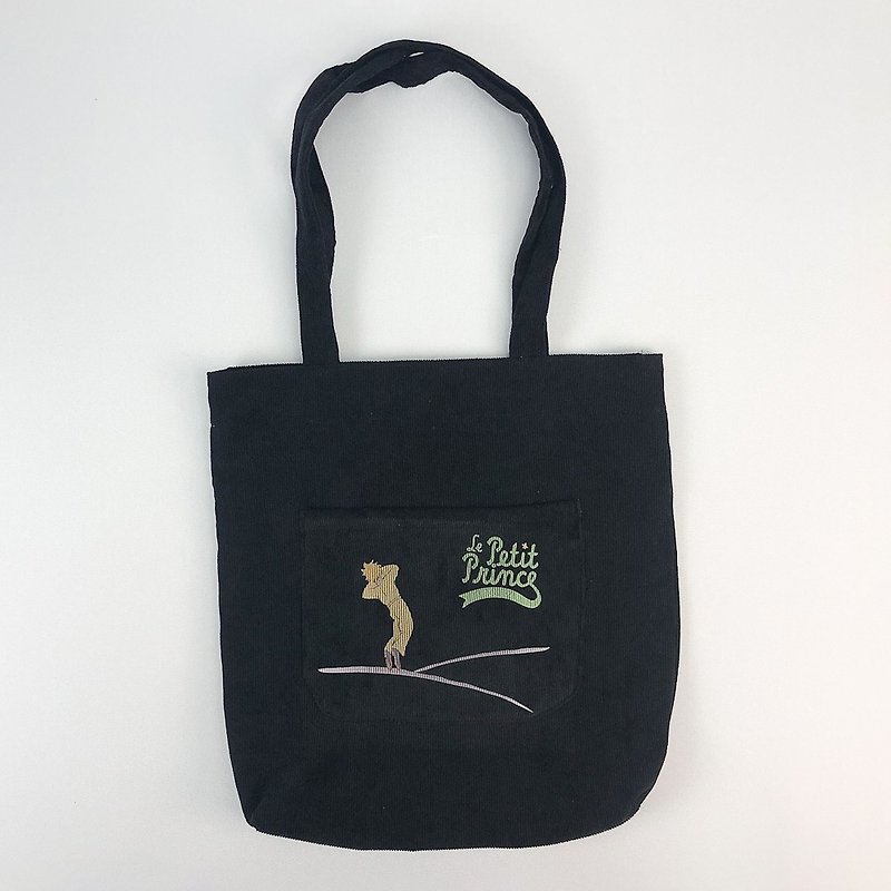 Little Prince classic license - corduroy handbag (black) - Messenger Bags & Sling Bags - Cotton & Hemp Green