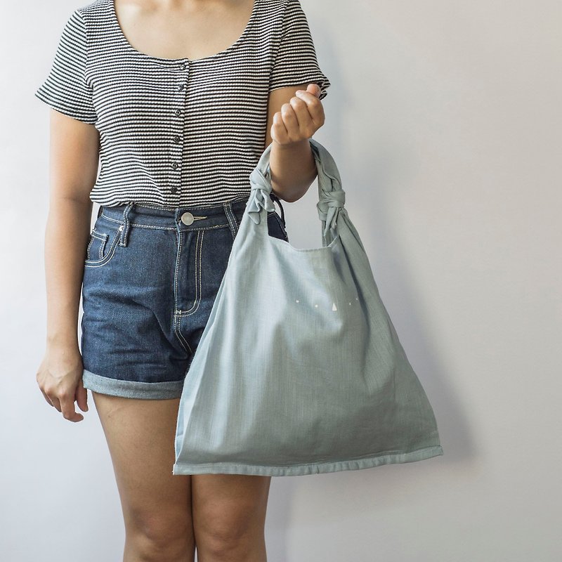 Scrim four belts daily bag (light blue) - Messenger Bags & Sling Bags - Cotton & Hemp Blue