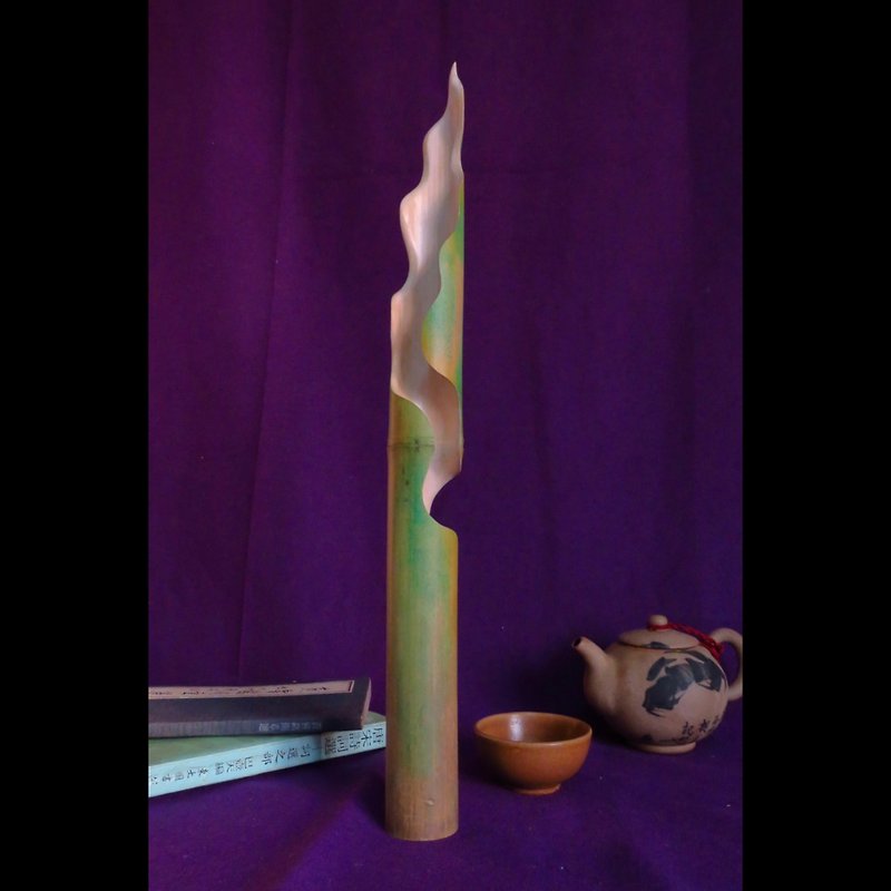 Evergreen Candle - ゆっくりと動作する手作り LED Guizhu 人間味のあるナイトライト - 照明・ランプ - 竹製 グリーン
