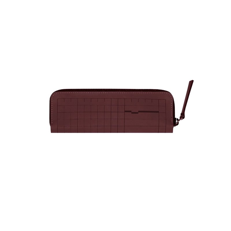 ซองใส่ของอเนกประสงค์ HALF Pen case - RED WINE - รุ่นCutting Mat - กล่องดินสอ/ถุงดินสอ - น้ำยาง สีแดง