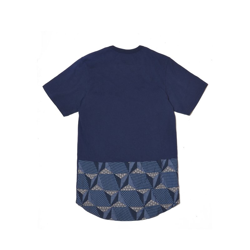 oqLiq 2016 SS - Root – 005 denim cliff - เสื้อยืดผู้ชาย - ผ้าฝ้าย/ผ้าลินิน สีน้ำเงิน