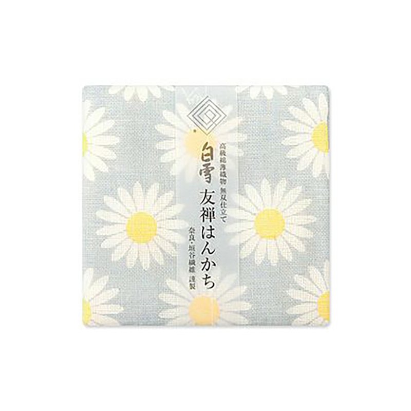 Kyo Yuzen dyed handkerchief/Chrysanthemum gray - ผ้าเช็ดหน้า - ผ้าฝ้าย/ผ้าลินิน สีเทา