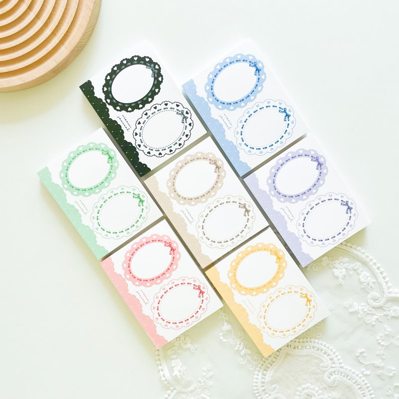 Oval ribbon heart scrapbook notepads paper - 便條紙/便利貼 - 紙 