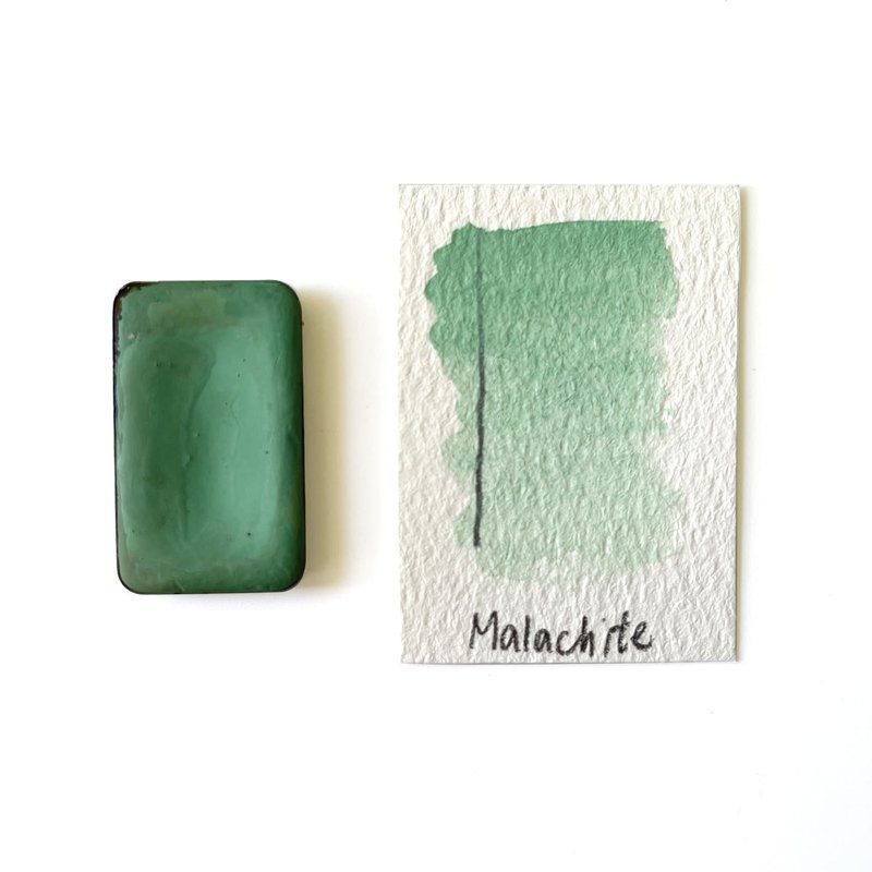 Malachite  - Handmade Honey Based Watercolor Half Pan 2ml L'oeil - Other - Pigment Green