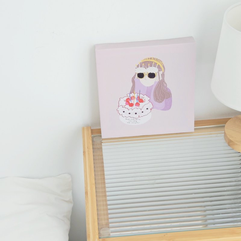 Gift Exchange Original | Frameless Art | Home Decor | Birthday Gift [Girl with Long Hair] - โปสเตอร์ - วัสดุอื่นๆ สึชมพู