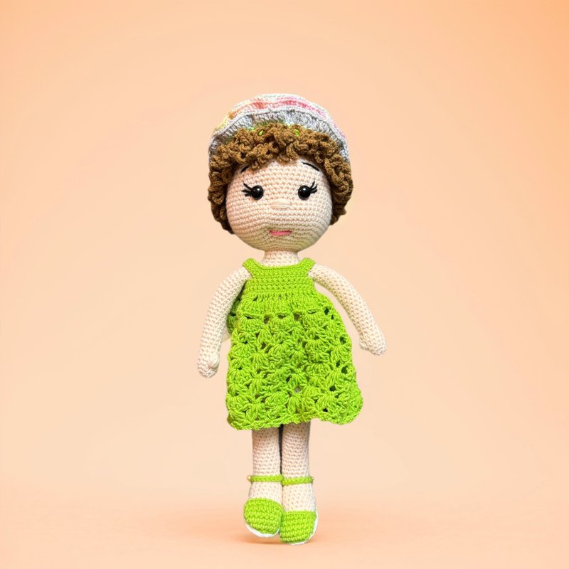 Hand knitted girl - Stuffed Dolls & Figurines - Thread Green