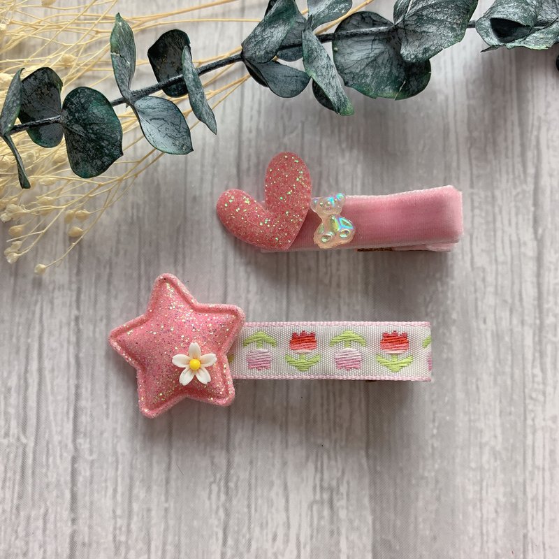 W&C Handmade||Sweet Baby Chi ち ゃ ん|| A set of 2 sakura powder series - Hair Accessories - Other Materials Multicolor