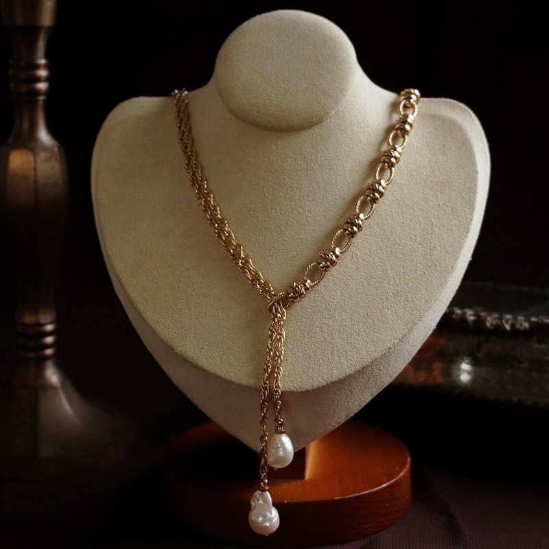 14KGP Long years necklace - สร้อยคอ - วัสดุอื่นๆ 