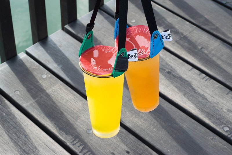 飲料提袋-回憶的圈套  Double Pump x Double Dribble聯名系列 - 杯袋/飲料提袋 - 環保材質 多色