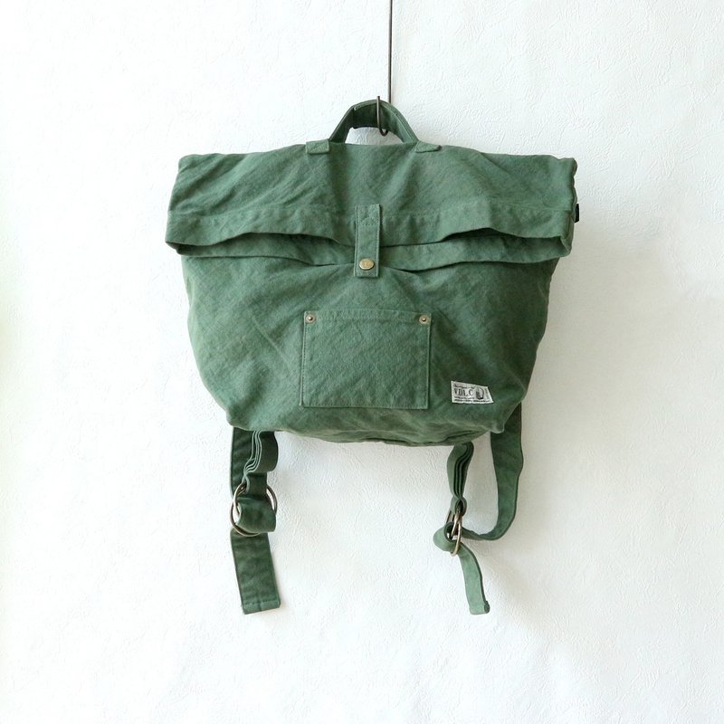 Work Backpack [2023 Spring/Summer Limited Color Chitose] (VC-27) - กระเป๋าถือ - ผ้าฝ้าย/ผ้าลินิน สีเขียว