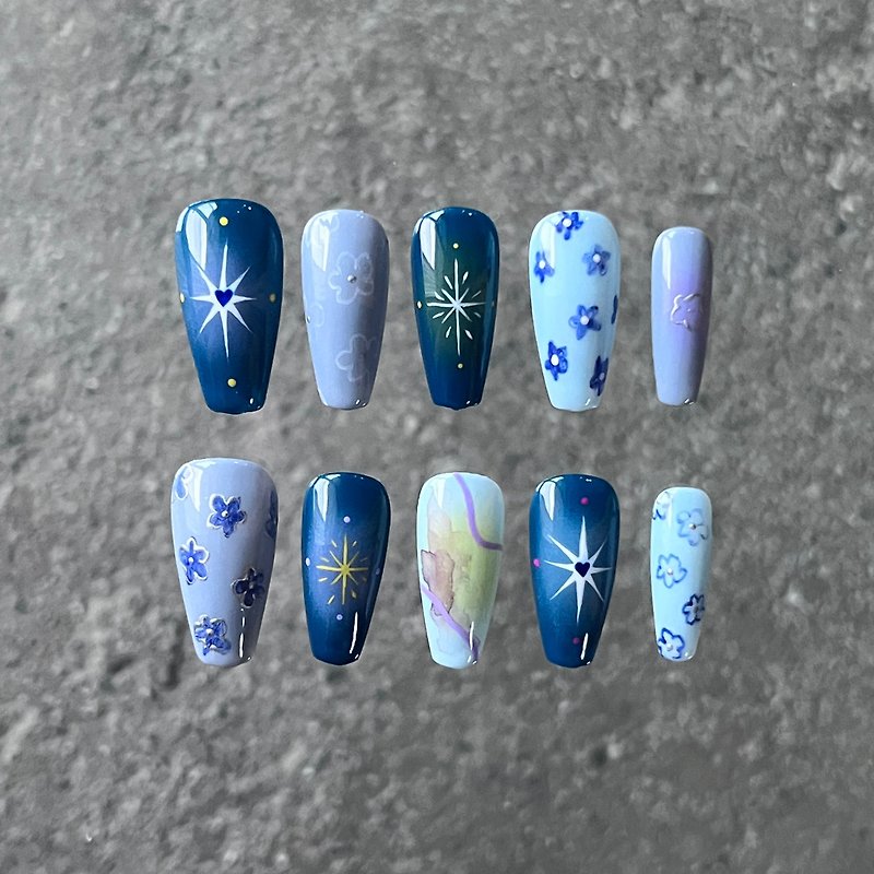 Rain rain shop pure hand-painted wearable nails enter the fairy tale world and can be customized. - อื่นๆ - เรซิน 