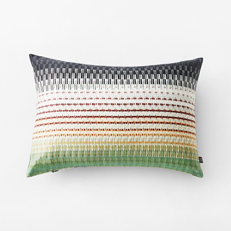 BLOOMSBURY SQUARE RECTANGLE CUSHION - หมอน - ผ้าฝ้าย/ผ้าลินิน สีเขียว