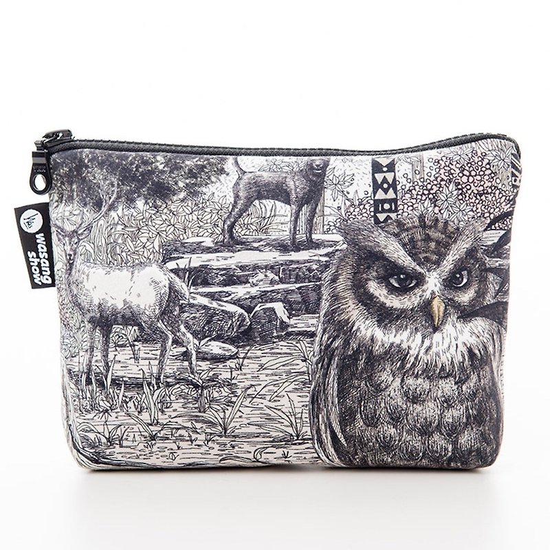 [Forest Animal Series] Guarding the Forest-Owl Universal Storage Bag - กระเป๋าเครื่องสำอาง - เส้นใยสังเคราะห์ สีดำ