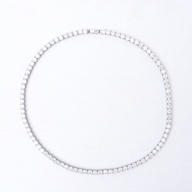KAIKAI - Fearless - Stone Claw Tennis Necklace - สร้อยคอ - สแตนเลส สีเงิน