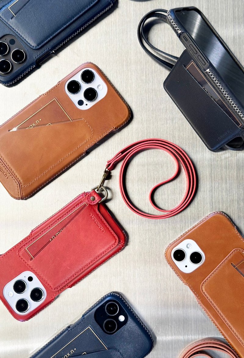 iPhone 14 Plus  Fully Covered Series Leather Case - three colors - เคส/ซองมือถือ - หนังแท้ 