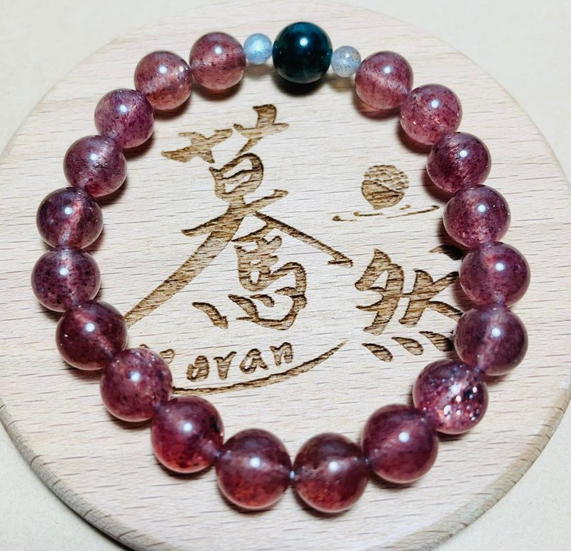 驀然(手環系列)星光草莓晶8mm--愛情/迎刃而解 - 手鍊/手環 - 水晶 紅色