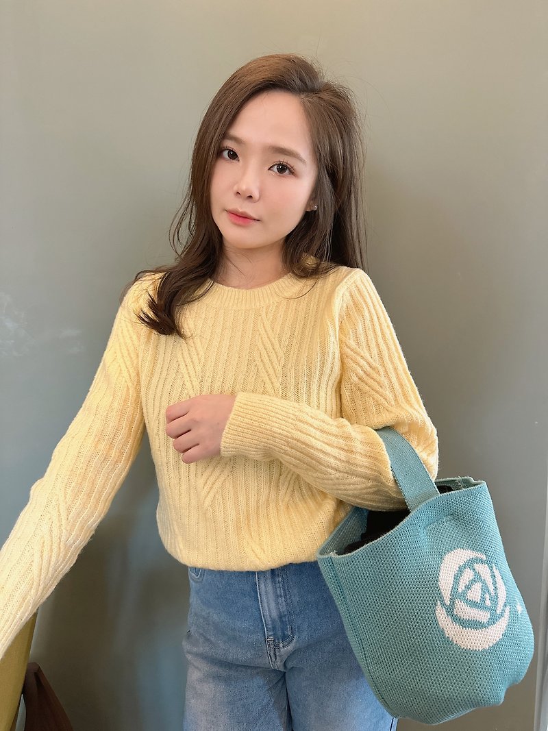Venus Simple Knitwear (Yellow)-Made in Taiwan-Knitwear-Sweater - Women's Sweaters - Polyester Yellow