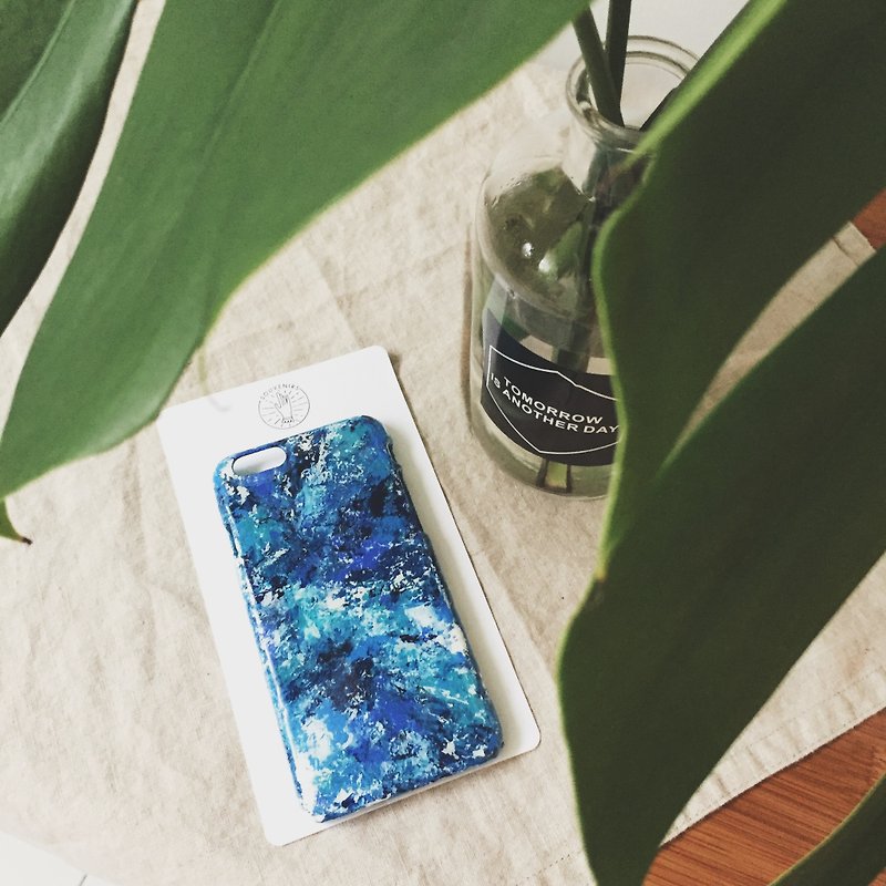 Souvenirs | Original hand painted personality and wind blue Frozen series oil painting hard shell does not fade - Phone Cases - Pigment Blue
