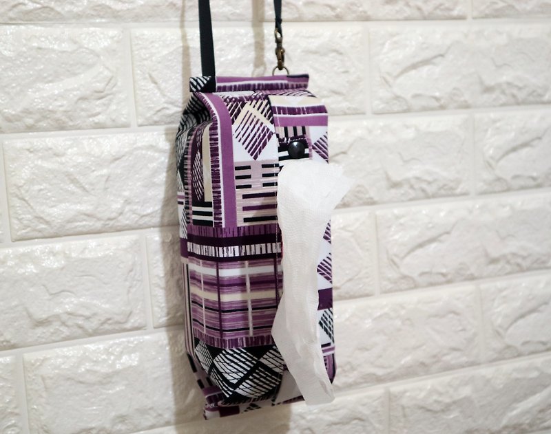Movable hook can be hung storage bag sanitary carton face paper box camper with ~ purple - กล่องทิชชู่ - วัสดุอื่นๆ สีม่วง