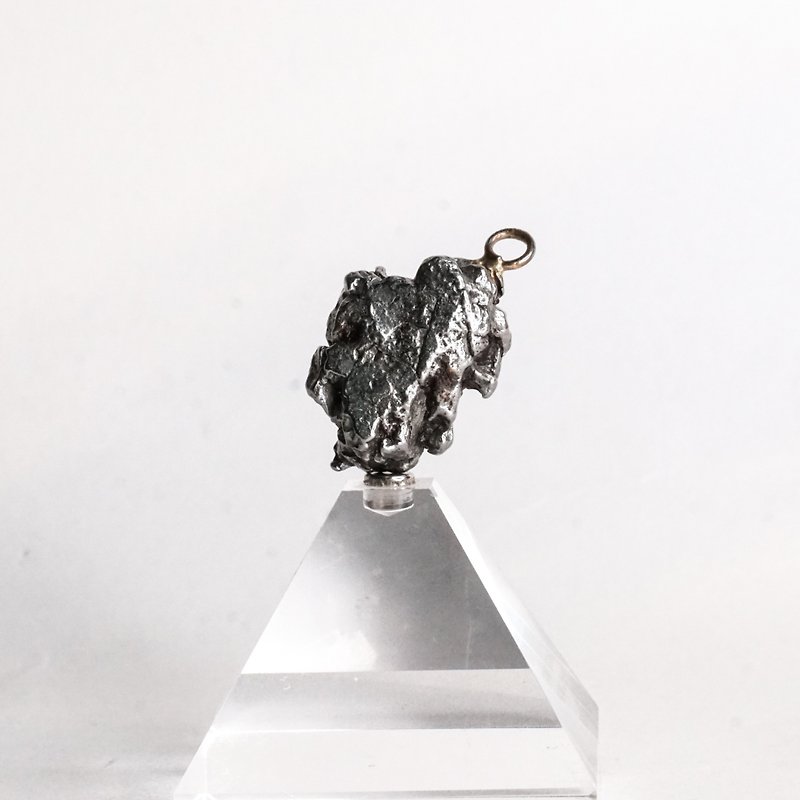 Argentina Campo nickel-iron meteorite pendant 13g (without chain) #67 - สร้อยคอ - หิน สีดำ