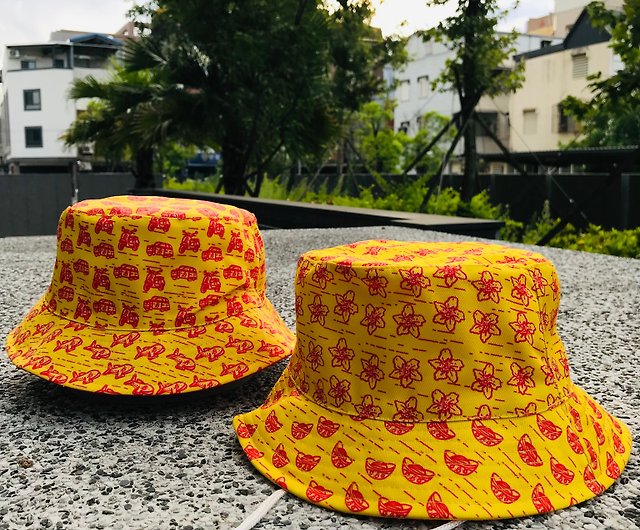 2023 Cultural Expo Warming Talisman Printed Fisherman Hat Bagua Windproof  Rope Adult Sun Hat - Shop chuan.made Hats & Caps - Pinkoi