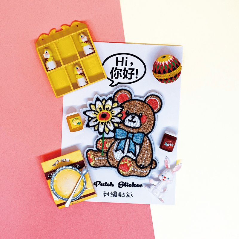 Embroidery Sticker-Teddy Bear - สติกเกอร์ - งานปัก 