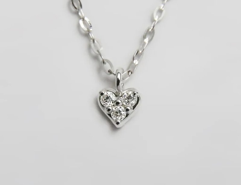 Taste - 18K Heart Shape Diamond Pendant - Necklaces - Precious Metals Silver