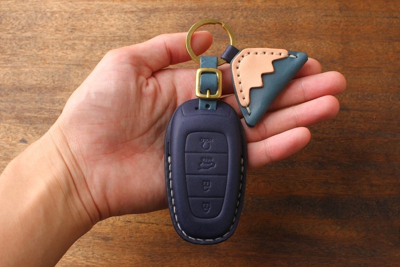 Hyundai Tucson L car key leather case venue ioniq [customized] - Keychains - Genuine Leather 