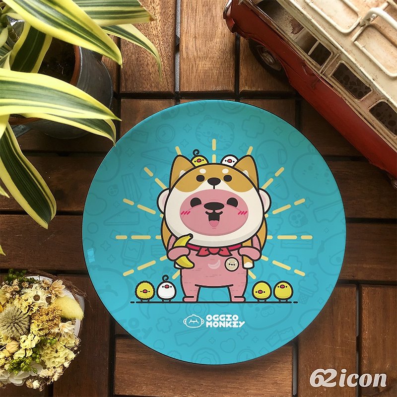 Aojiao Monkey - Travel with Aojiao Monkey - 吋Bone Porcelain Plate - Small Plates & Saucers - Porcelain Multicolor