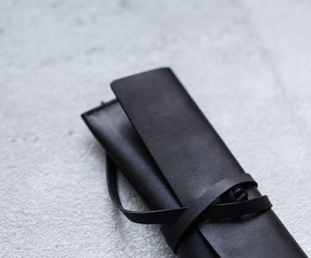 Black Leather Pencil Case/Pen Pouch/ Sunglasses Case - Shop The Earthy  Handmade Pencil Cases - Pinkoi