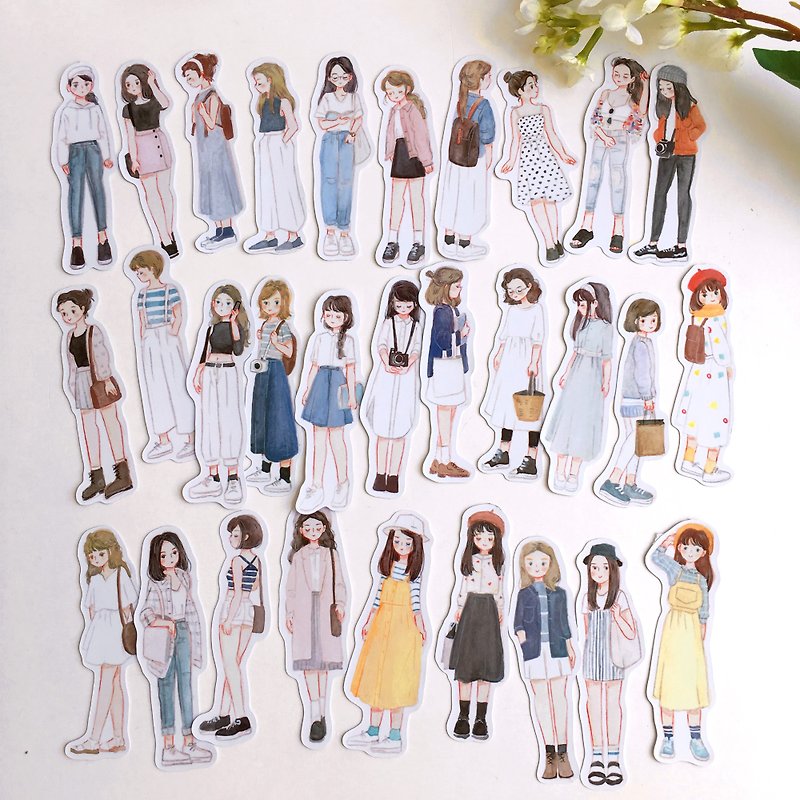 Carrie's DailyGirls Stickers pack 30pcs - Stickers - Paper White