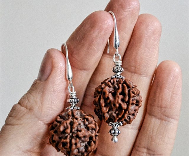 Rudraksha earrings on sale