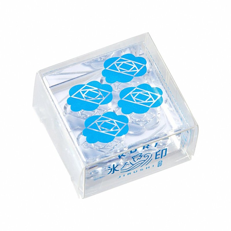 【KING JIM】HITOTOKI 冰塊水晶印章 L 茶花 - 印章/印台 - 其他材質 透明