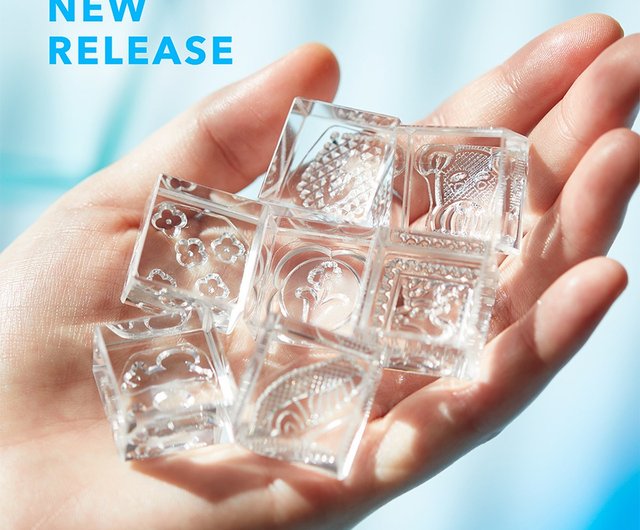 キングジム】HITOTOKI アイスキューブ クリスタルスタンプL カメリア