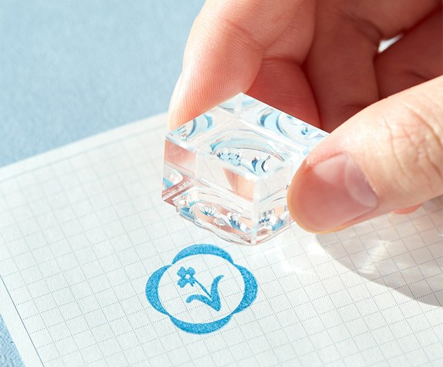 キングジム】HITOTOKI アイスキューブ クリスタルスタンプL カメリア