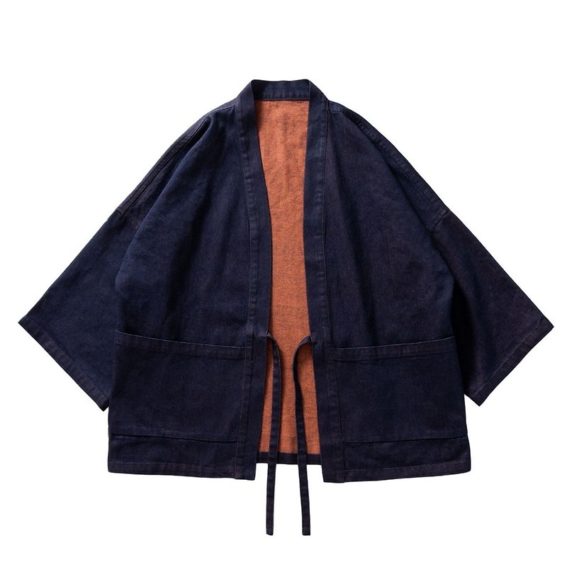 S-CrestTaiwan | Japanese-Style Handmade reversible Kimono Jacket - Men's Coats & Jackets - Cotton & Hemp Multicolor
